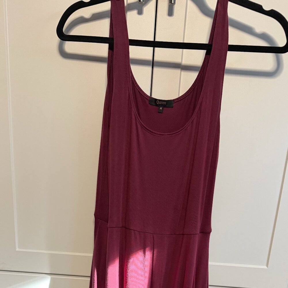 Quince Maroon Dress - Jersey Fit and Flare